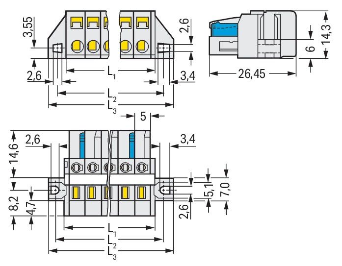 1-Leiter-Federleiste 721-114/027-000