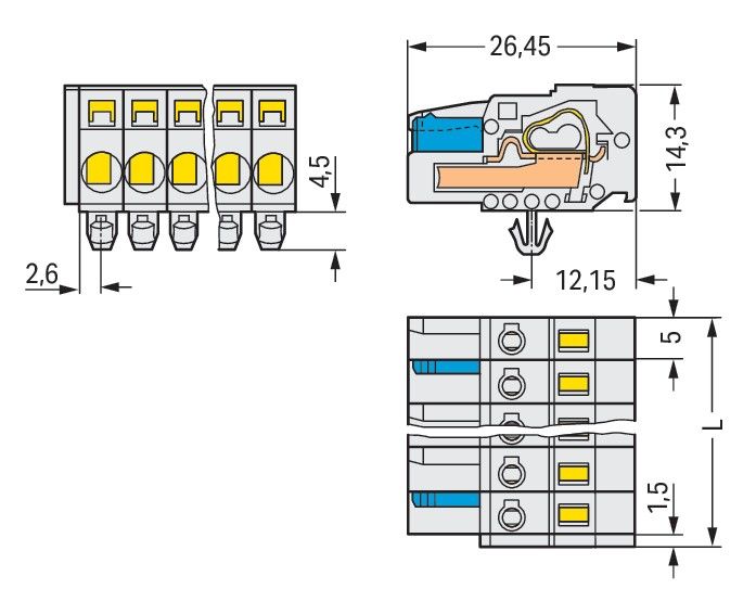 1-Leiter-Federleiste 721-116/008-000/037-