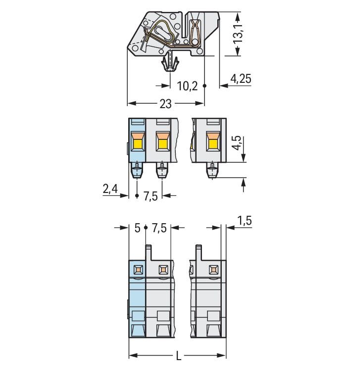 1-Leiter Federleiste 721-342/008-000