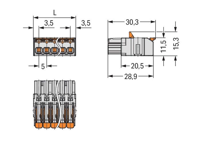 1-Leiter-Federleiste,Hebel 2721-1103/326-000
