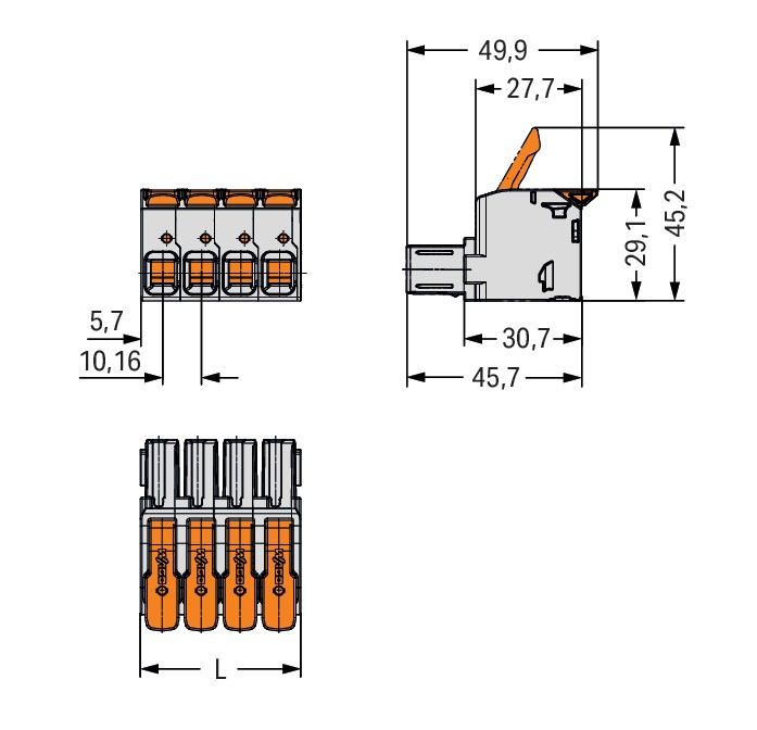 1-Leiter-Federleiste,Hebel 832-1105/000-9037