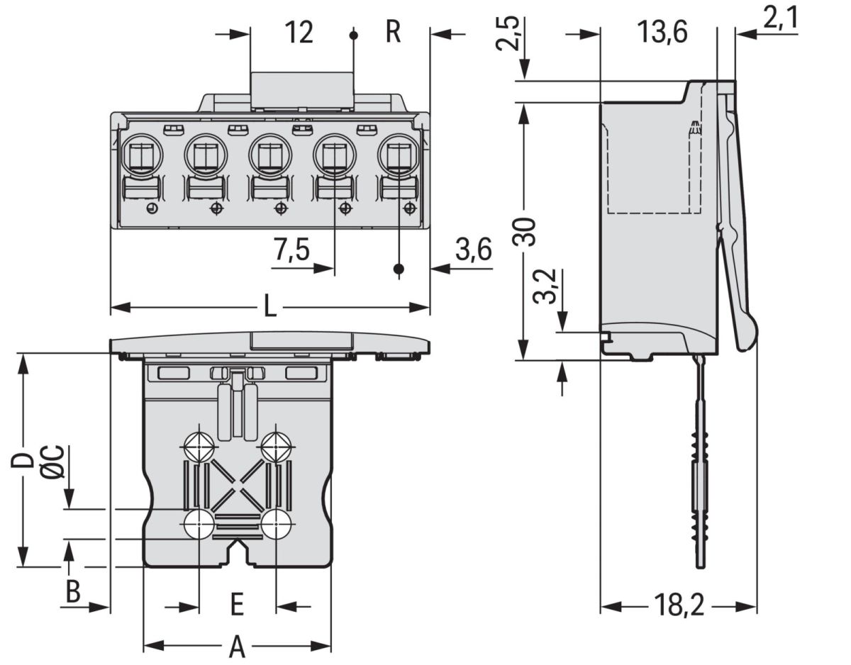 1-Leiter-Stiftleiste 2092-3503/002-000