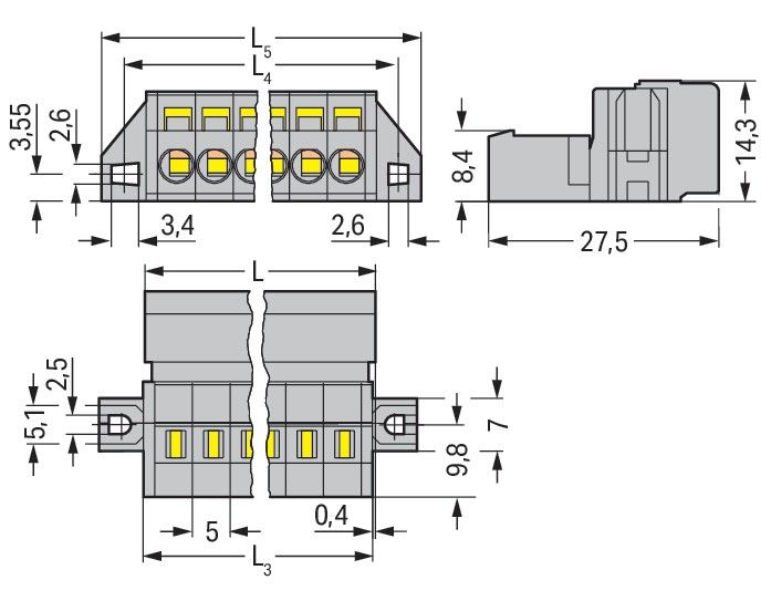 1-Leiter-Stiftleiste 231-619/019-000