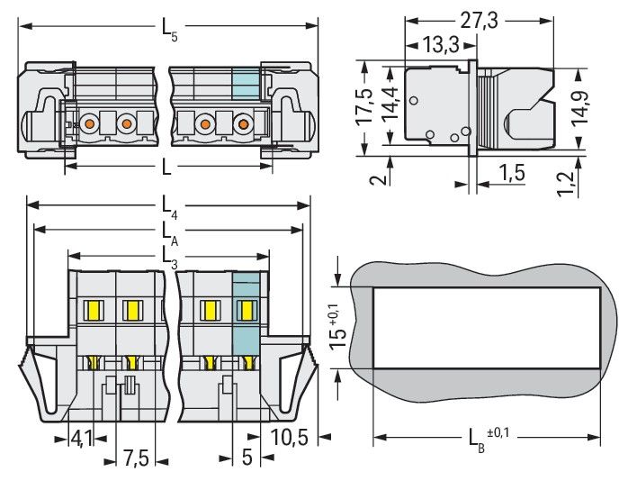 1-Leiter-Stiftleiste 723-603/114-000