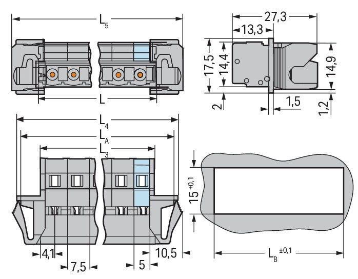 1-Leiter-Stiftleiste 731-603/114-000