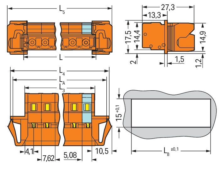 1-Leiter-Stiftleiste 731-636/114-000