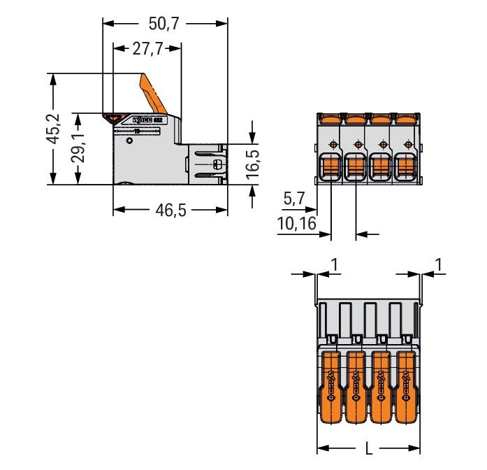 1-Leiter-Stiftleiste 832-1202/000-9034