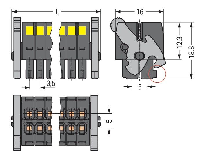 1-LeiterFederleiste2reihig 713-1109/037-047