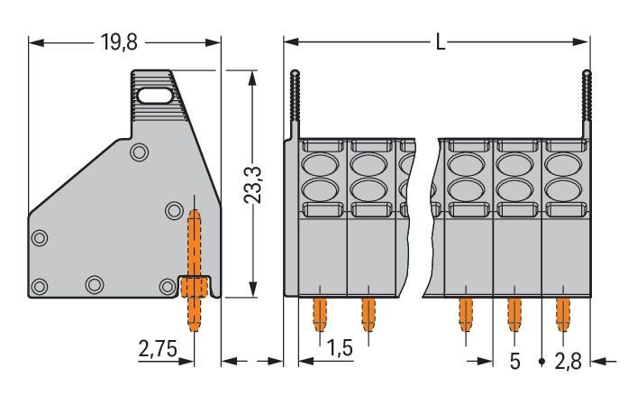 2-Leiter-Federleiste 806-210
