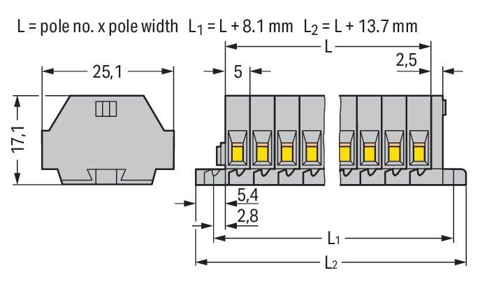 2-Leiter-Klemmenleiste 260-104