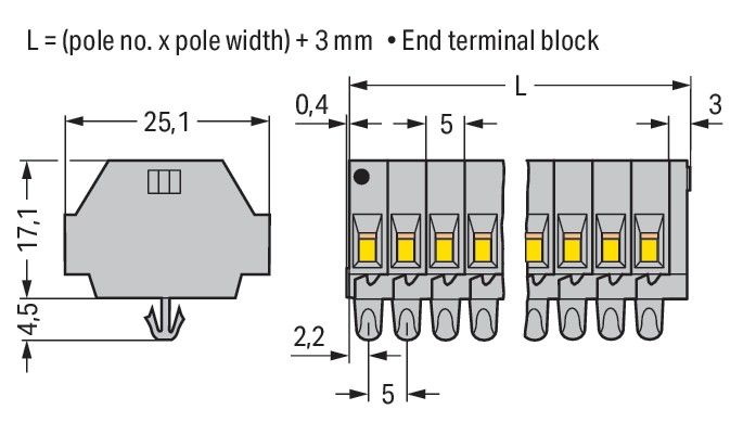 2-Leiter-Klemmenleiste 260-159