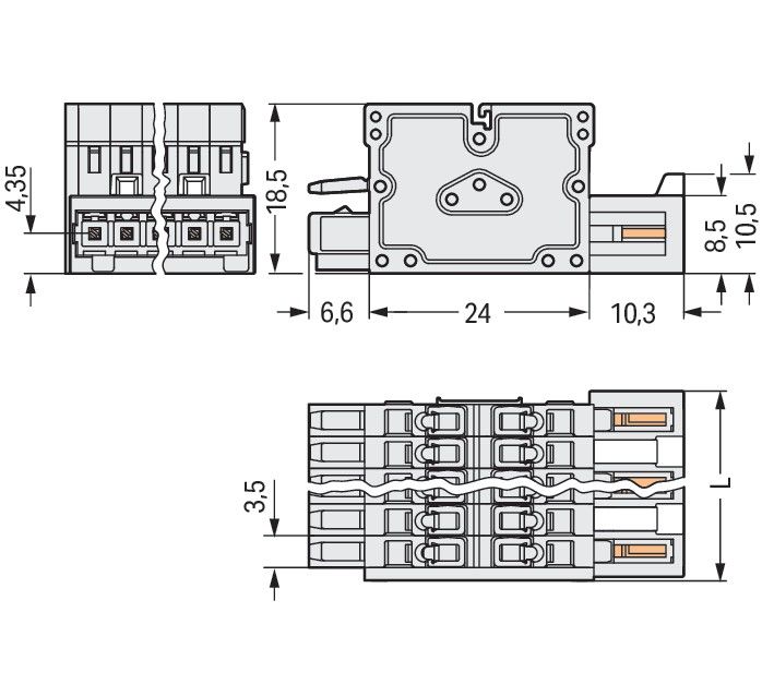 2-Leiter-Kombistecker 734-366