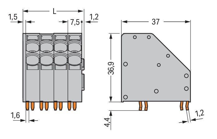 2-Leiter-Leiterplattenkle. 746-2306