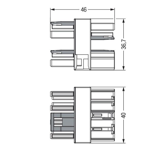 3-fach-Verteiler 4-polig 770-1736