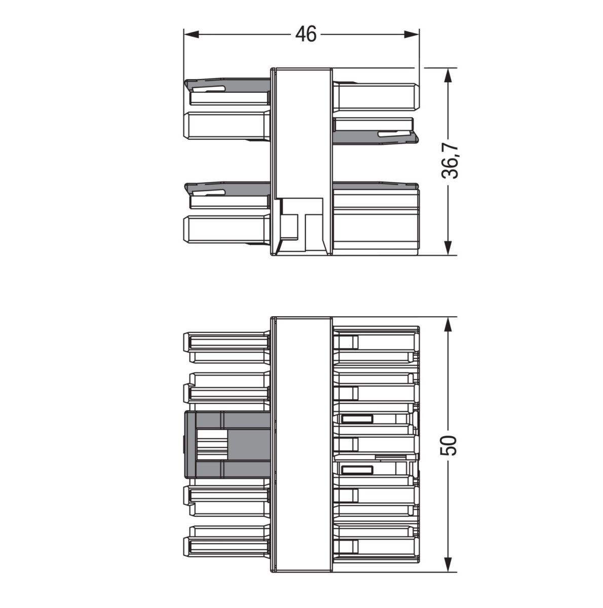 3-fach-Verteiler 5-polig 770-1746/080-000