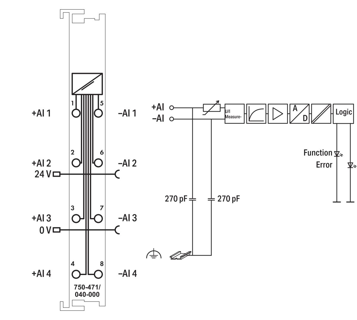 4-Kanal-Analogeingang 750-471/040-000 4-Kanal-Analogeingang 750-471/040-000