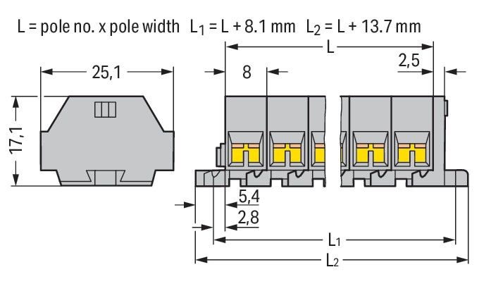 4-Leiter-Klemmenleiste 260-210