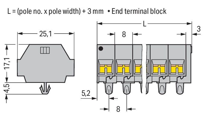 4-Leiter-Klemmenleiste 260-256