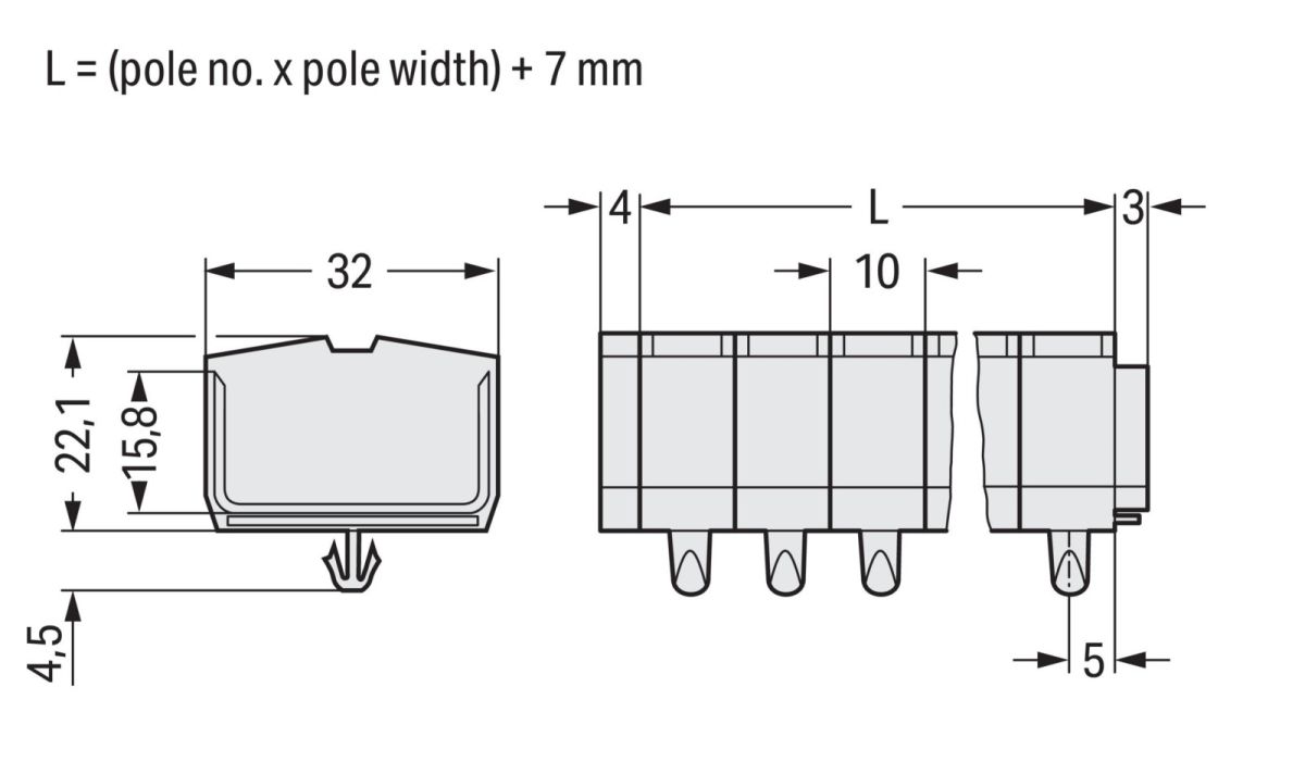 4-Leiter-Klemmenleiste 264-292