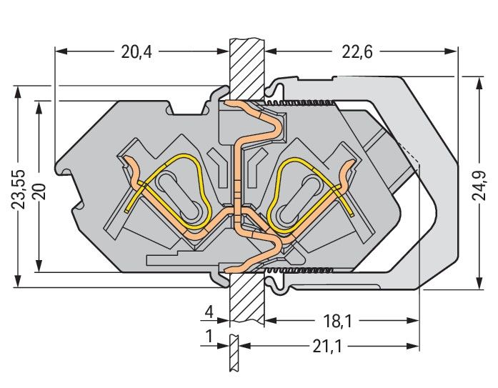 Anreihbare Mittelklemme 826-160/000-006