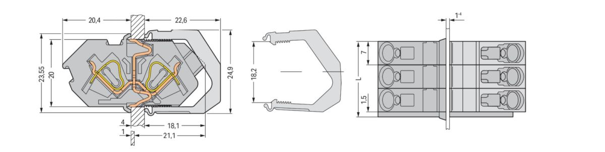 Anreihbare Mittelklemme 826-160/000-006