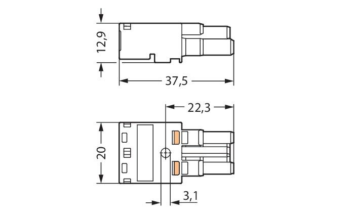 Buchse 2-polig 770-242/060-000
