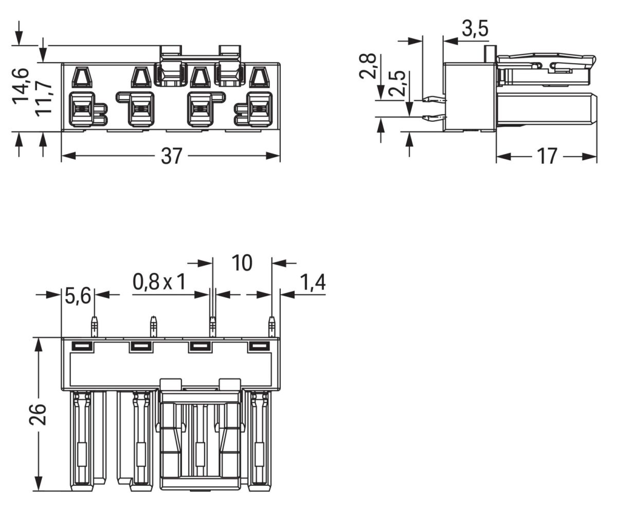 Buchse für Leiterplatten 770-804 Buchse für Leiterplatten 770-804