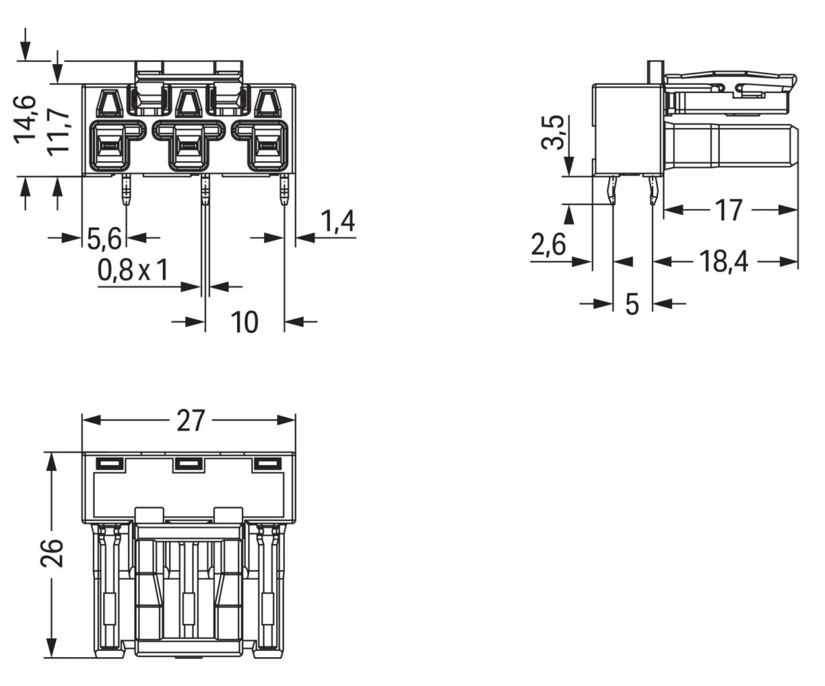 Buchse für Leiterplatten 770-843/011-000/062-