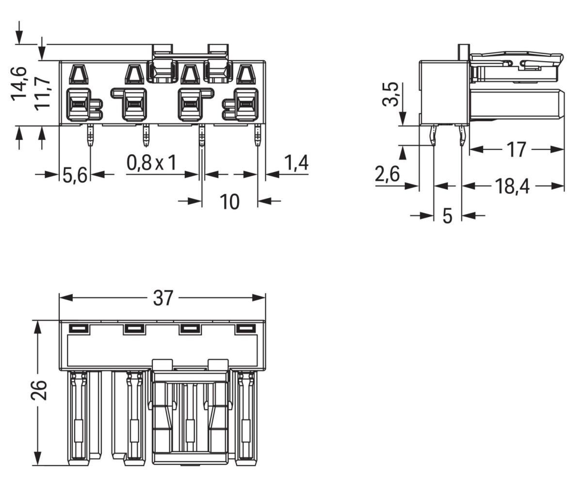 Buchse für Leiterplatten 770-844/011-000/060-