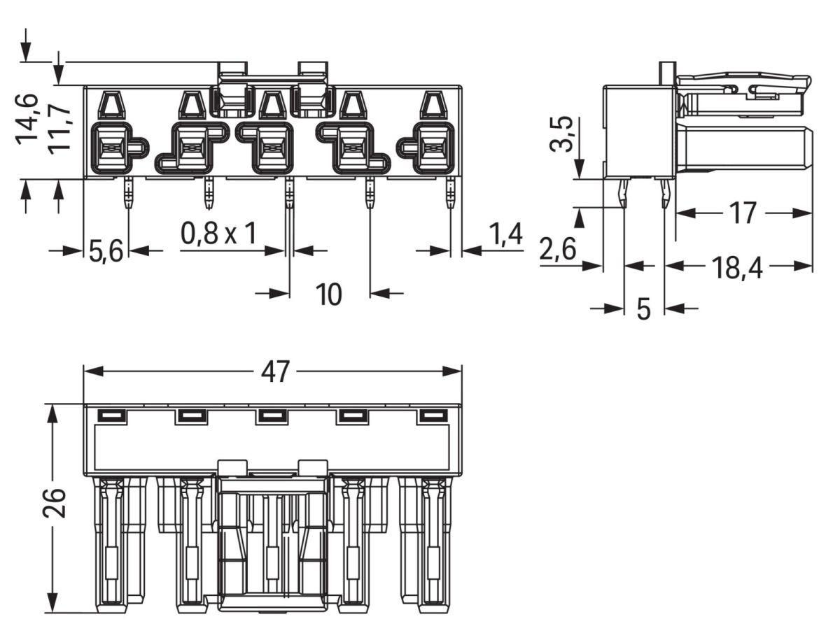 Buchse für Leiterplatten 770-845/011-000/060-