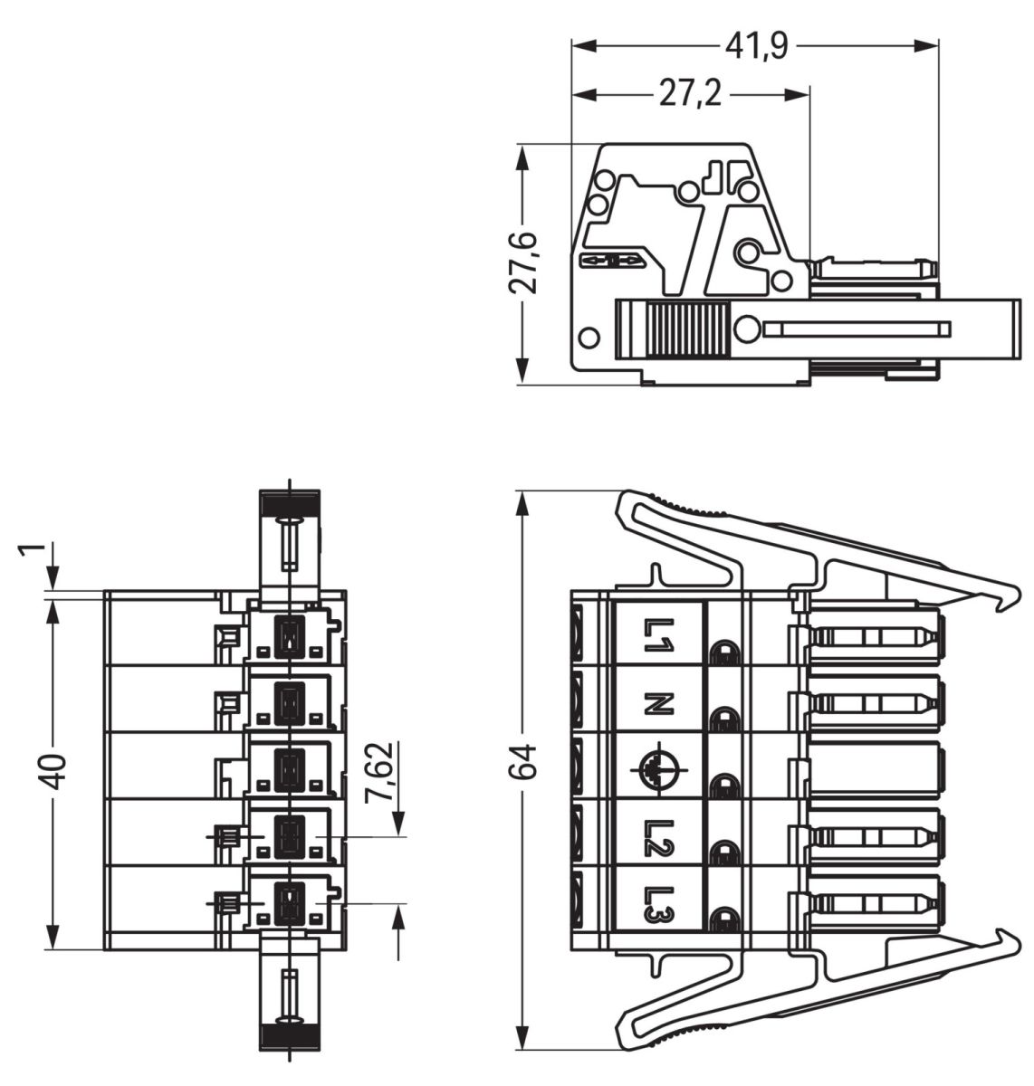 Buchse m.Zugentlastungsge. 831-3105/1019-050