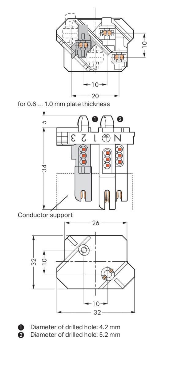 Buchsenteil o. PE-Kontakt 267-114