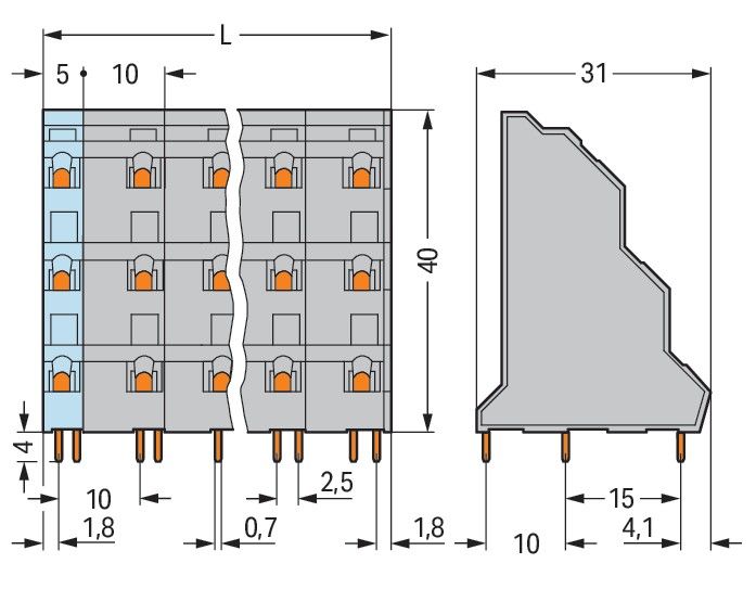 Dreistock-Leiterplattenkl. 737-754