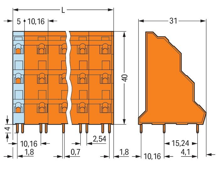 Dreistock-Leiterplattenkl. 737-856