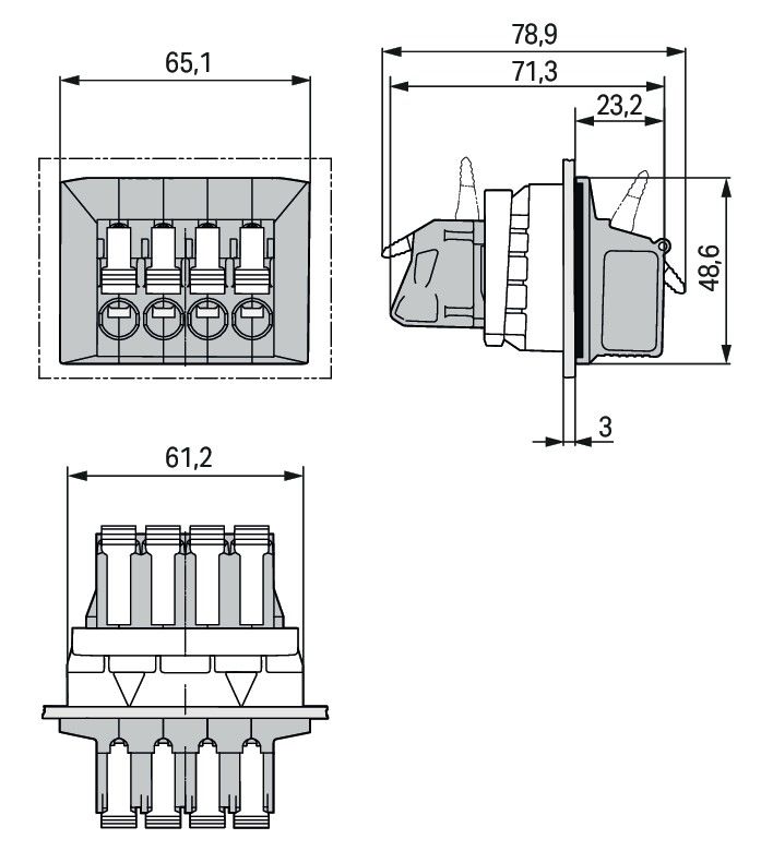 Durchführungsklemme 828-264/313-000