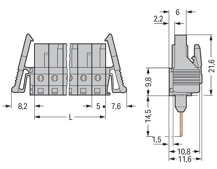 Federleiste f. Reihenklem. 232-135/005-000/039-