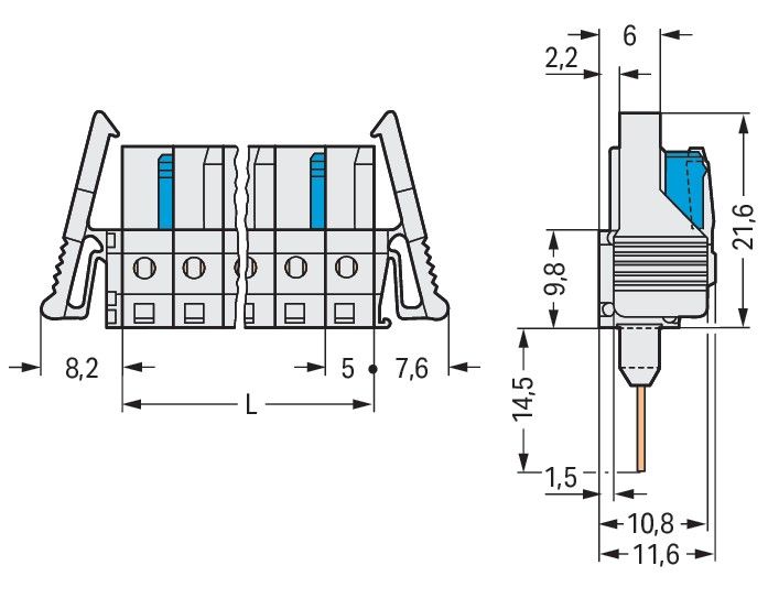 Federleiste f. Reihenklem. 722-142/005-000/039-