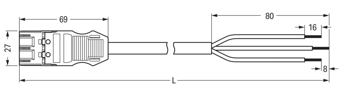 konfekt. Anschlussleitung 771-9293/3217-701