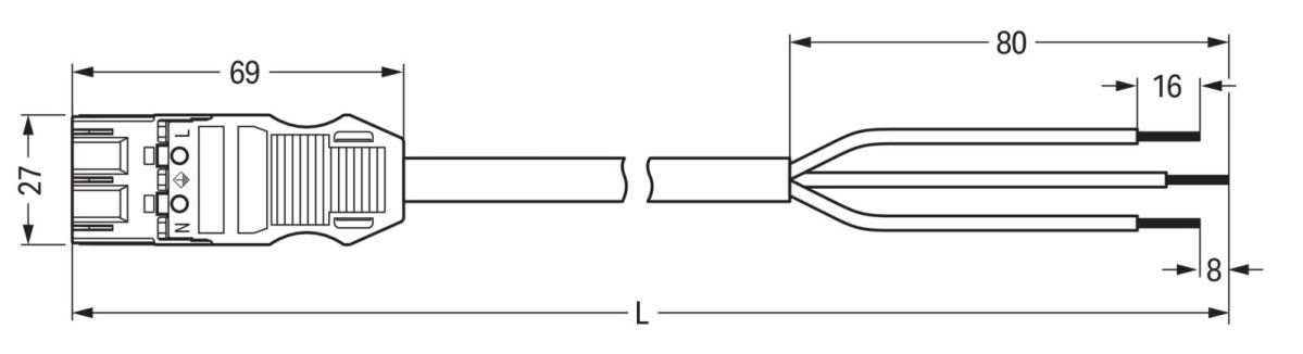 konfekt. Anschlussleitung 771-9993/3206-301