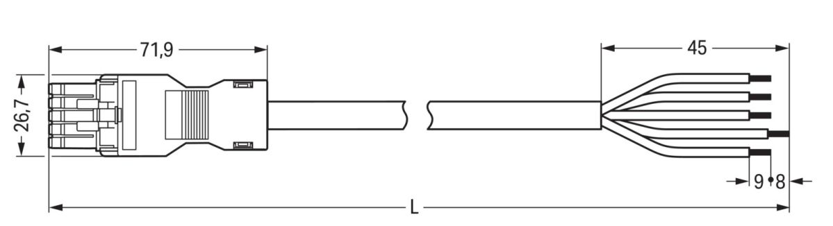 konfekt. Anschlussleitung 891-8985/116-202