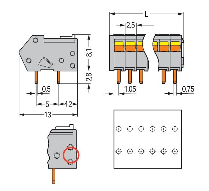 Leiterplattenklemme 218-106/000-005