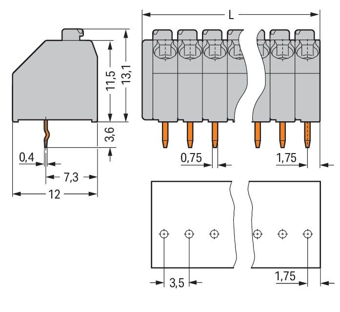 Leiterplattenklemme 250-117/000-012