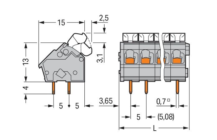 Leiterplattenklemme 256-402/334-000