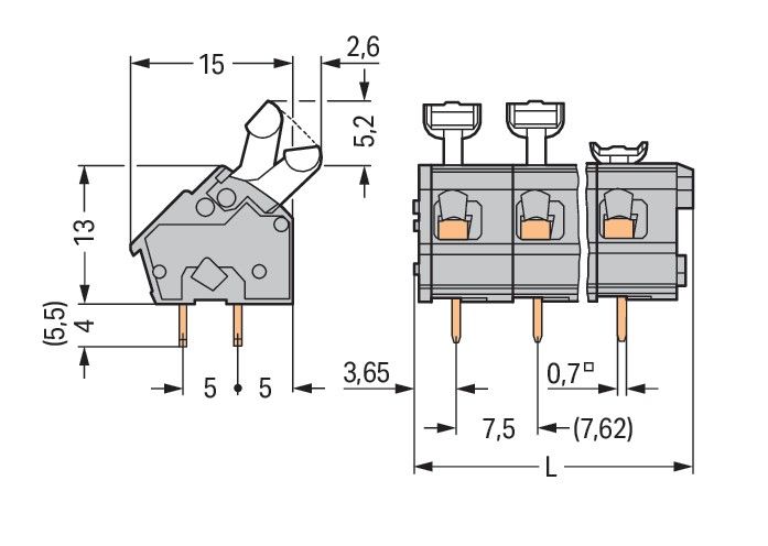 Leiterplattenklemme 256-508/332-009/999-