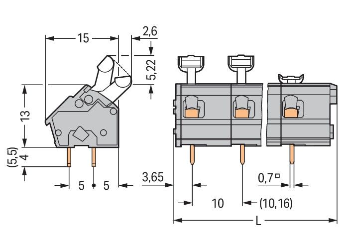 Leiterplattenklemme 256-605/000-009/999-