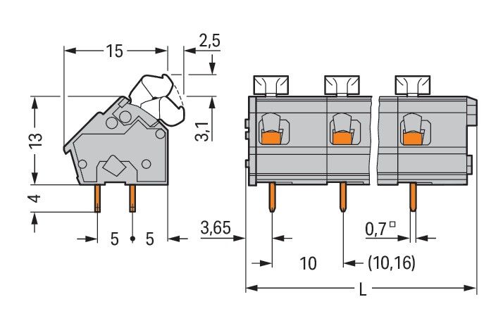 Leiterplattenklemme 256-616/334-000