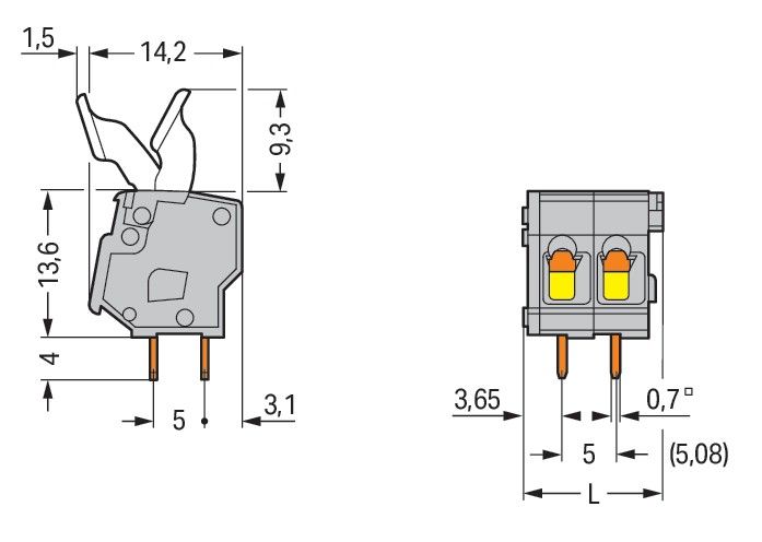 Leiterplattenklemme 257-407/333-000