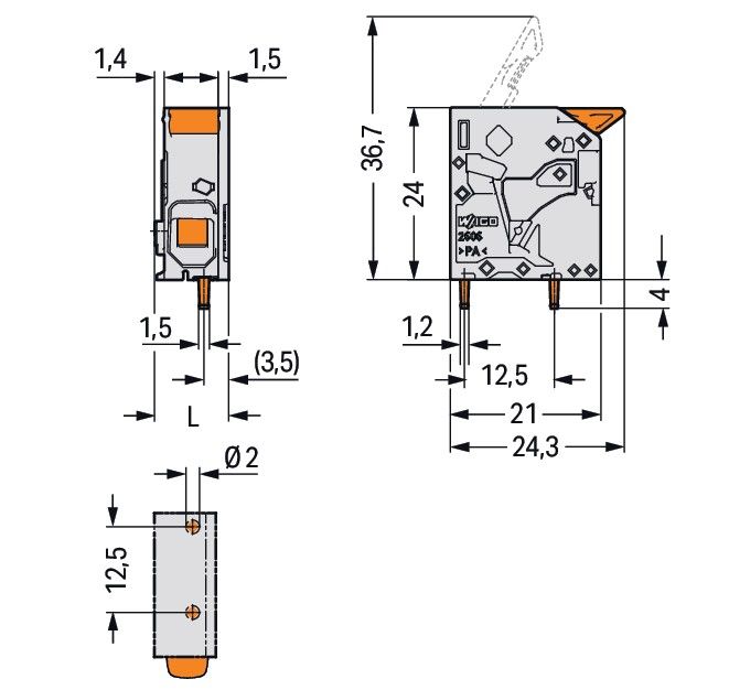 Leiterplattenklemme 2606-1101/000-004
