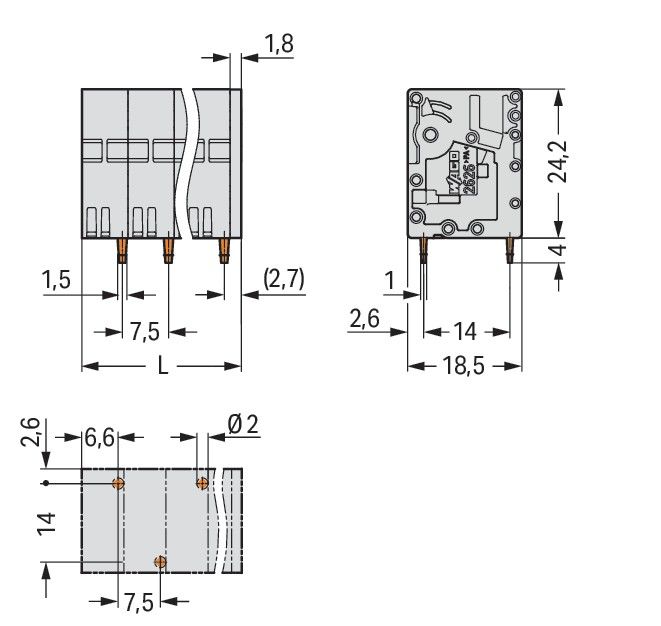 Leiterplattenklemme 2626-3102/020-000