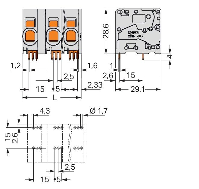 Leiterplattenklemme 2636-1358